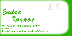 endre korpos business card